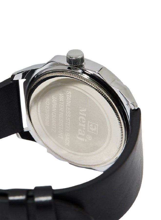 MERAJ Men's Leather Fashion Analog Watch MJ576 - 40 mm - Black - Image 3
