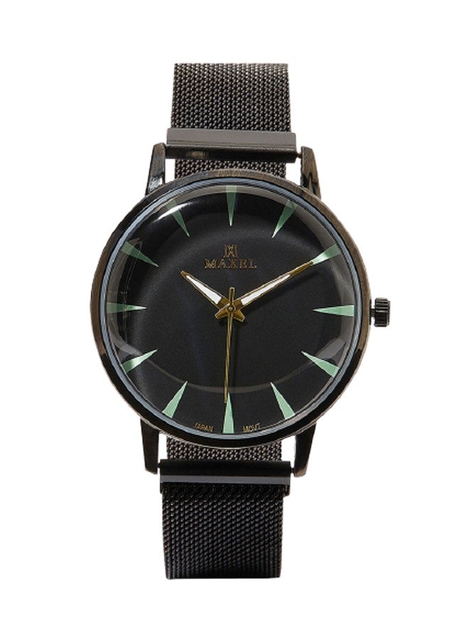 ماكسل ساعة يد كوارتز بعقارب وإضاءة مغناطيسية طراز MX499 - قياس 42 مم - لون أسود للرجال - Image 1