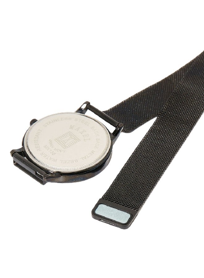 ماكسل ساعة يد كوارتز بعقارب وإضاءة مغناطيسية طراز MX499 - قياس 42 مم - لون أسود للرجال - Image 3