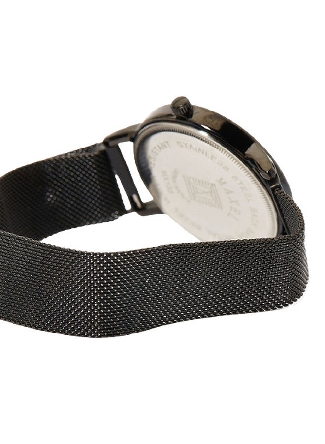 ماكسل ساعة يد كوارتز بعقارب وإضاءة مغناطيسية طراز MX499 - قياس 42 مم - لون أسود للرجال - Image 4