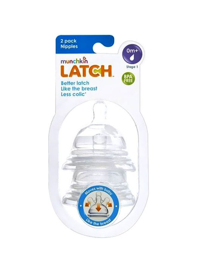 Munchkin - Pack Of 2 Latch Teats - 0m+ - Image 1