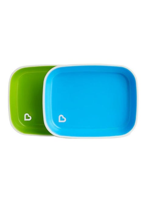 Splash Toddler Plate, Pack Of 2 - Green/Blue