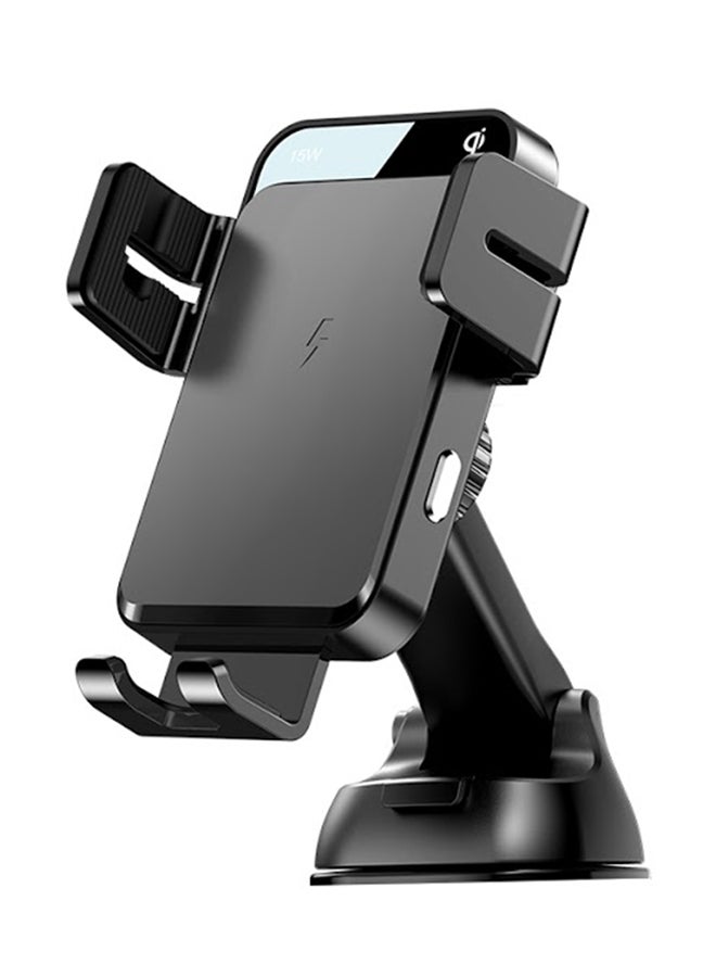 JOYROOM - Wireless Car Charger Automatic Air Vent and Dashboard Suction Cup 180°Support Universal Black - Image 1
