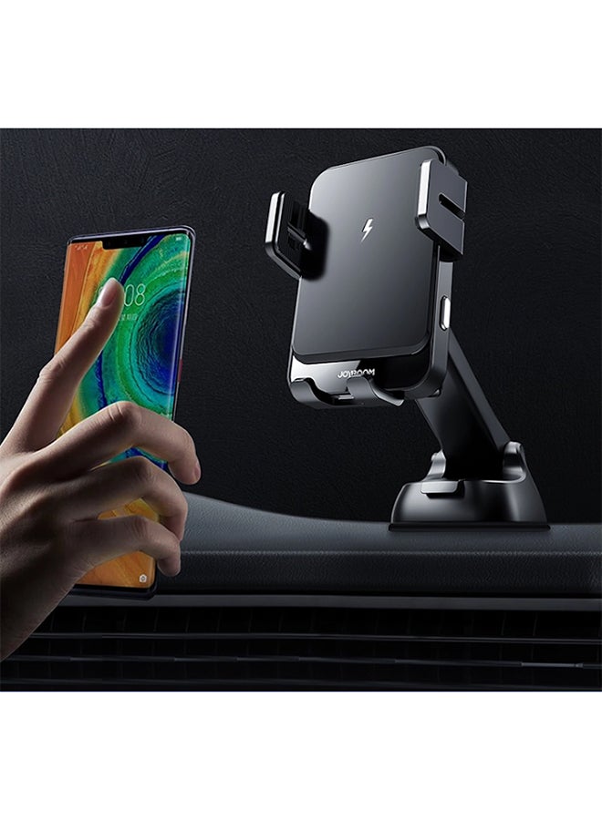 JOYROOM - Wireless Car Charger Automatic Air Vent and Dashboard Suction Cup 180°Support Universal Black - Image 1