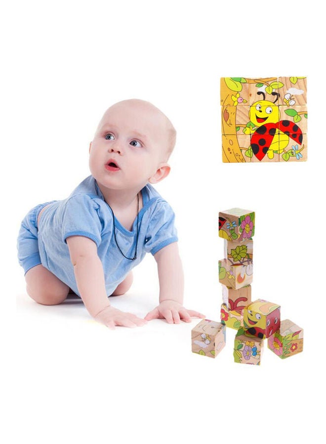 أحجية تركيب صور خشبية بتصميم مكعب ثلاثي الأبعاد ونمط حيوانات، 6 قطع 10.2x10.2x3.2سم - Image 5