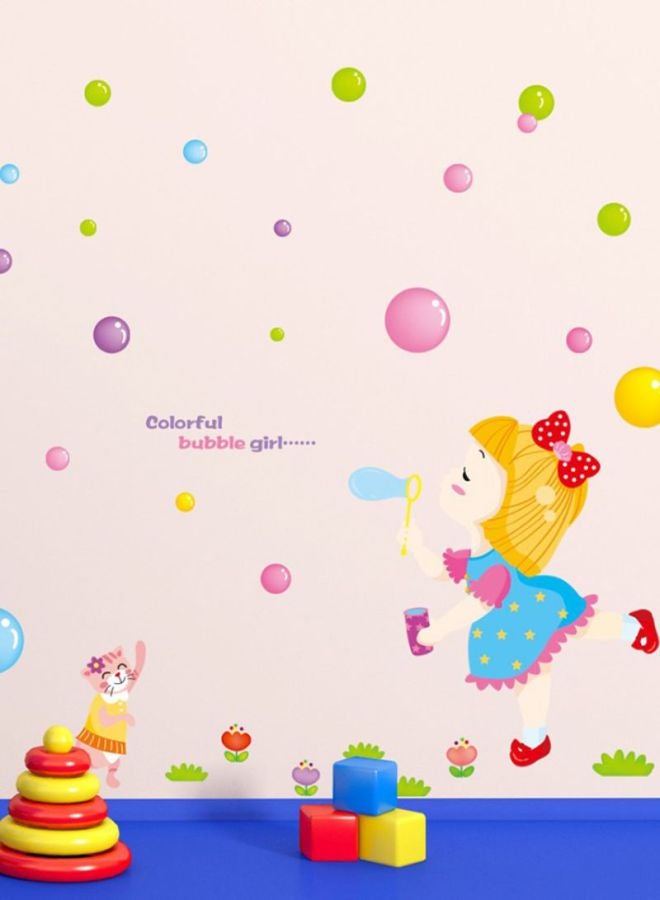 DaDa Home Cartoon Removable Wall Sticker Pink/Blue/Green 60x40cm - Image 2