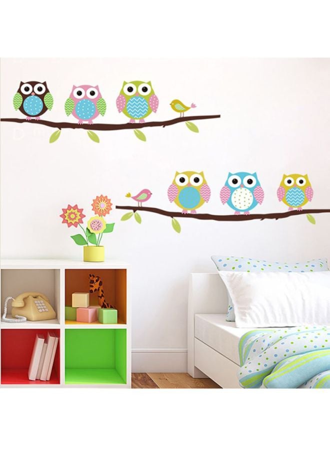 DaDa Home Owl On Tree Removable Wall Sticker Blue/Green/Brown  - Image 1