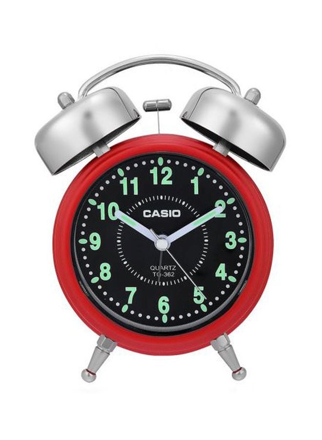 CASIO Twin Bell Alarm Clock Red/Black/Silver 13.6 x 10.6 x 6.0cm  - Image 1