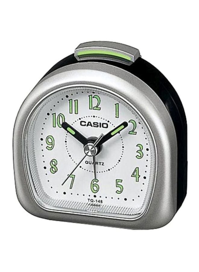 CASIO - Analog Alarm Desk Clock Black/White/Silver - Image 1