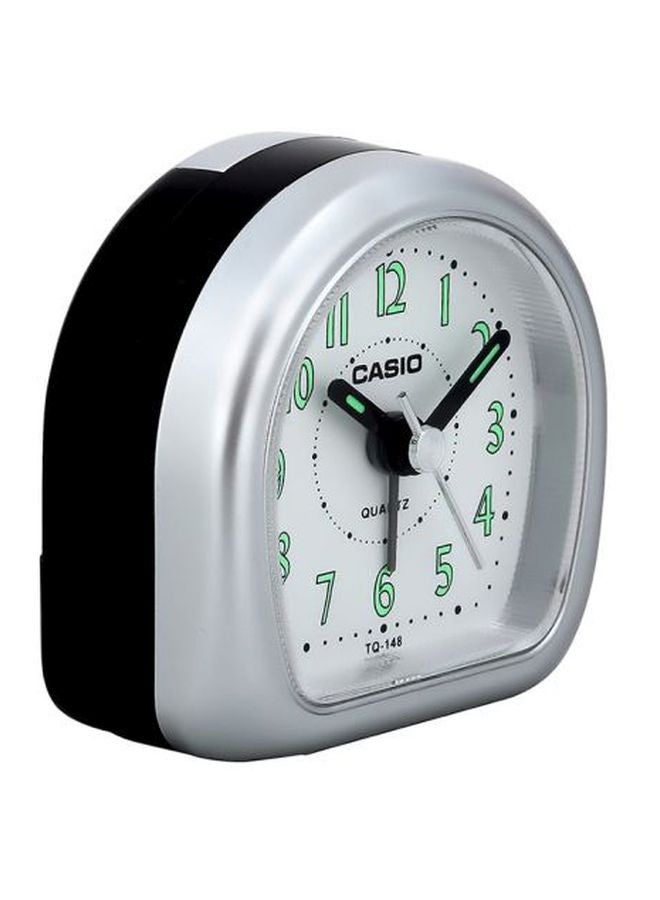 CASIO - Analog Alarm Desk Clock Black/White/Silver - Image 1
