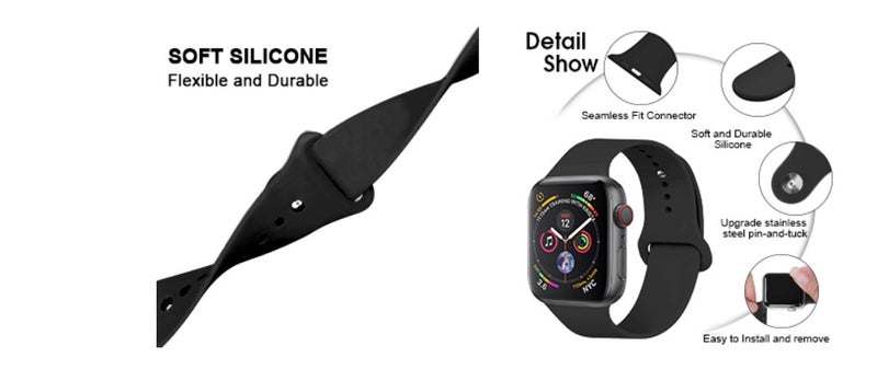 Compatible With Apple watch iWatch Series 6/5/4/3/2/1 Black