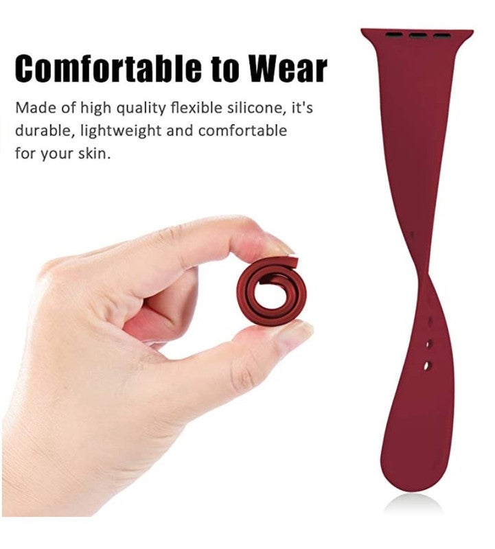 D'VOGUE Compatible With Apple watch iWatch Series 6/5/4/3/2/1 Wine Red - Image 5