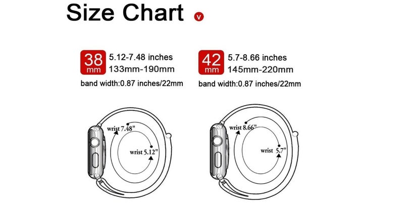 D'VOGUE - Sport Loop Band Compatible with Apple Watch Series 6/5/4/3/2/1 Red Black - Image 1