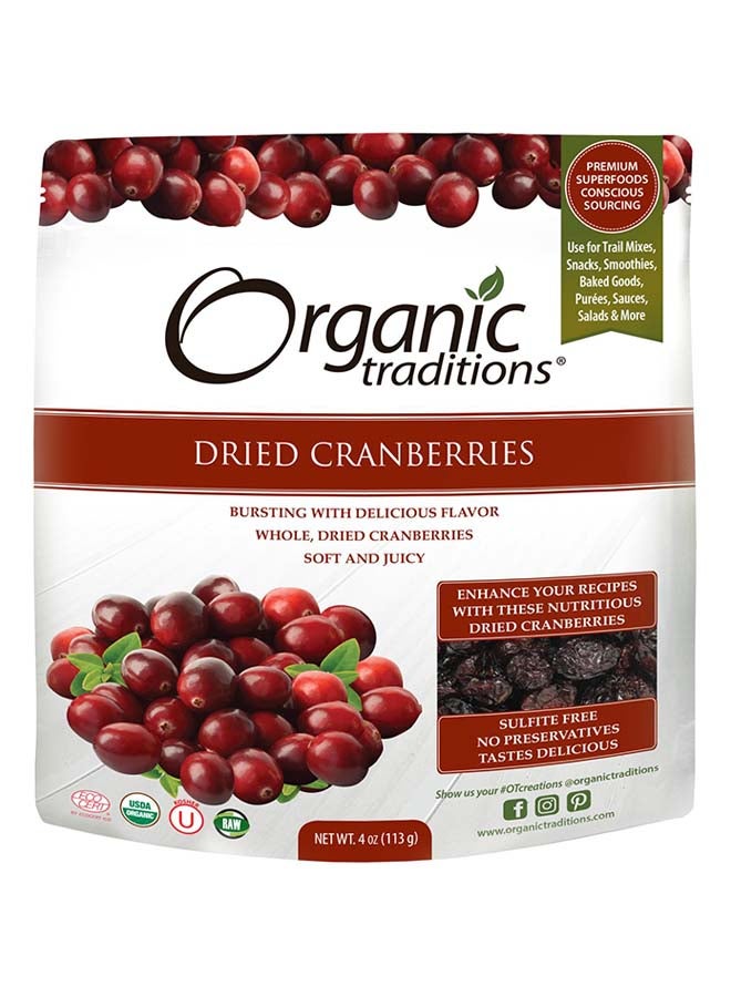 Organic Traditions - Dried Cranberries 113grams - Image 1