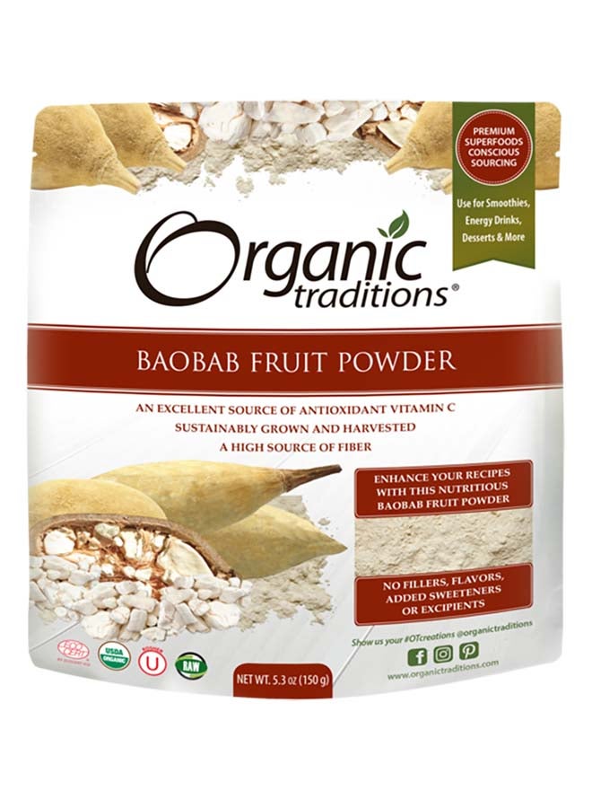 Organic Traditions Baobab Fruit Powder 150grams  - Image 1