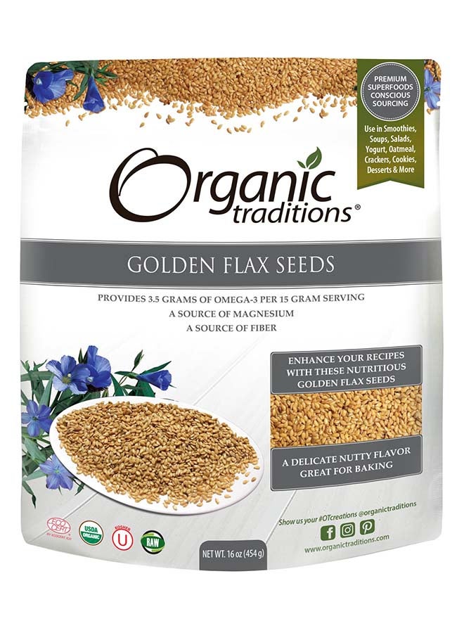 Organic Traditions Golden Flax Seeds 454grams  - Image 1