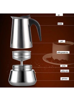 ماركة غير محددة ماكينة صنع قهوة إسبرسو بوعاء يتسع لـ9 أكواب سعة 450 مل 450.0 ml H23067-4 أسود/ فضي  - Image 5