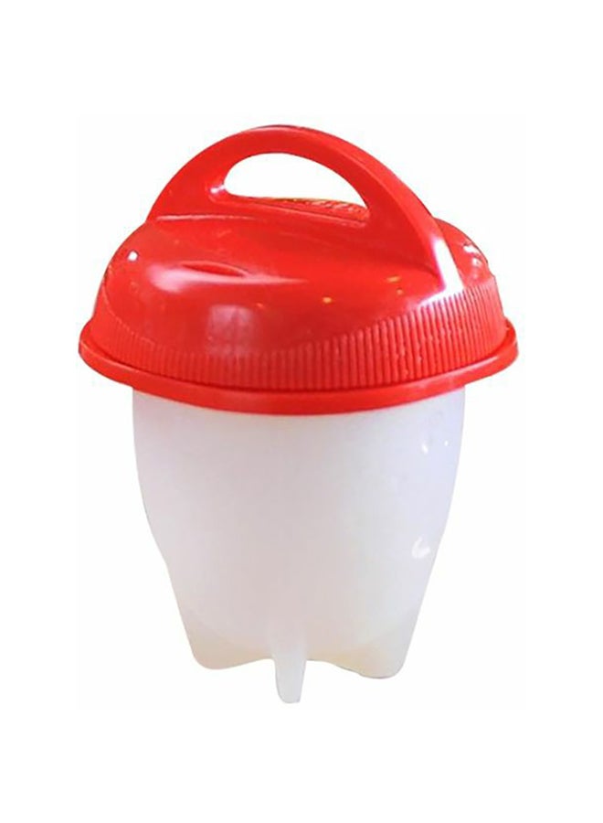 6-Piece Silicone Egg Poacher Without The Egg Shell Set Clear/Red  - Image 1