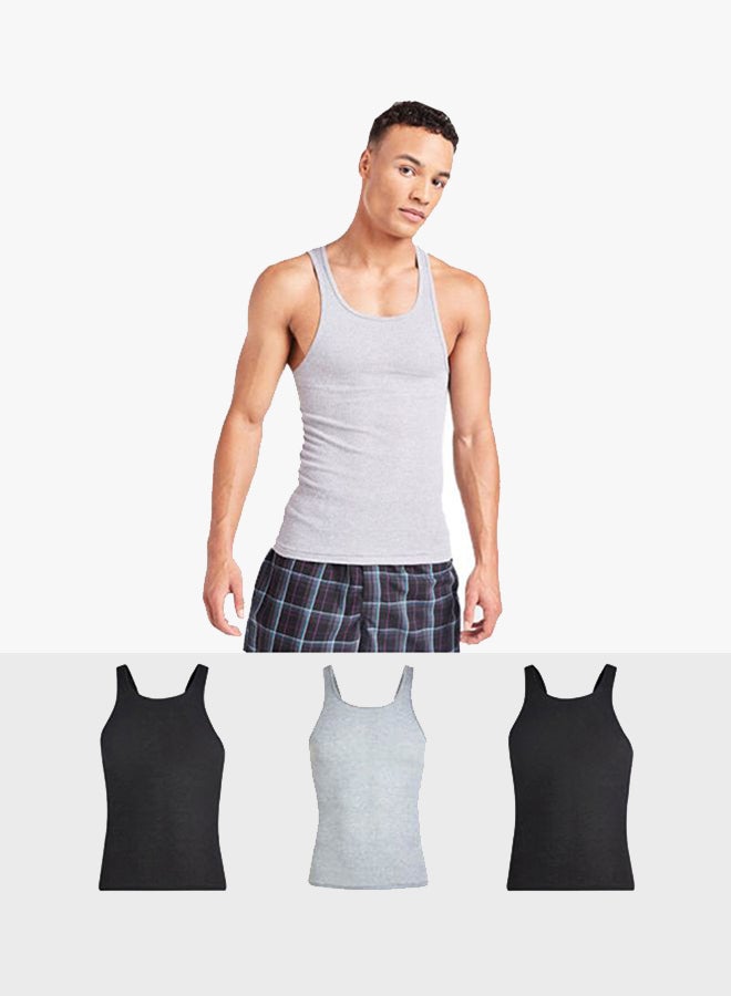 Hanes Pack Of 3 Dyed Vest Assorted Color/Print  - Image 1