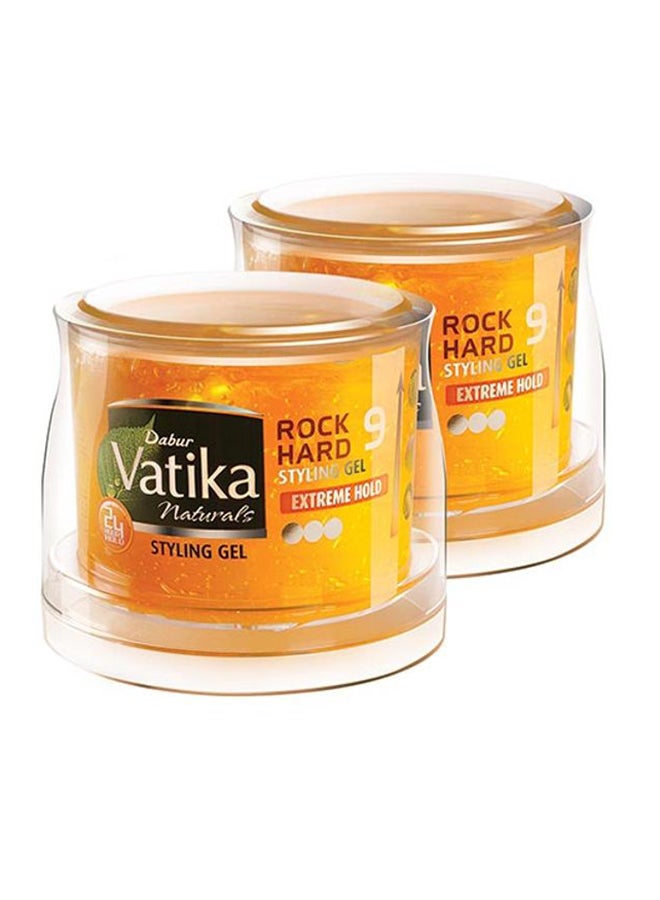 VATIKA Rock Hard Extra Strong Hold Styling Gel 250ml Pack of 2  - Image 1