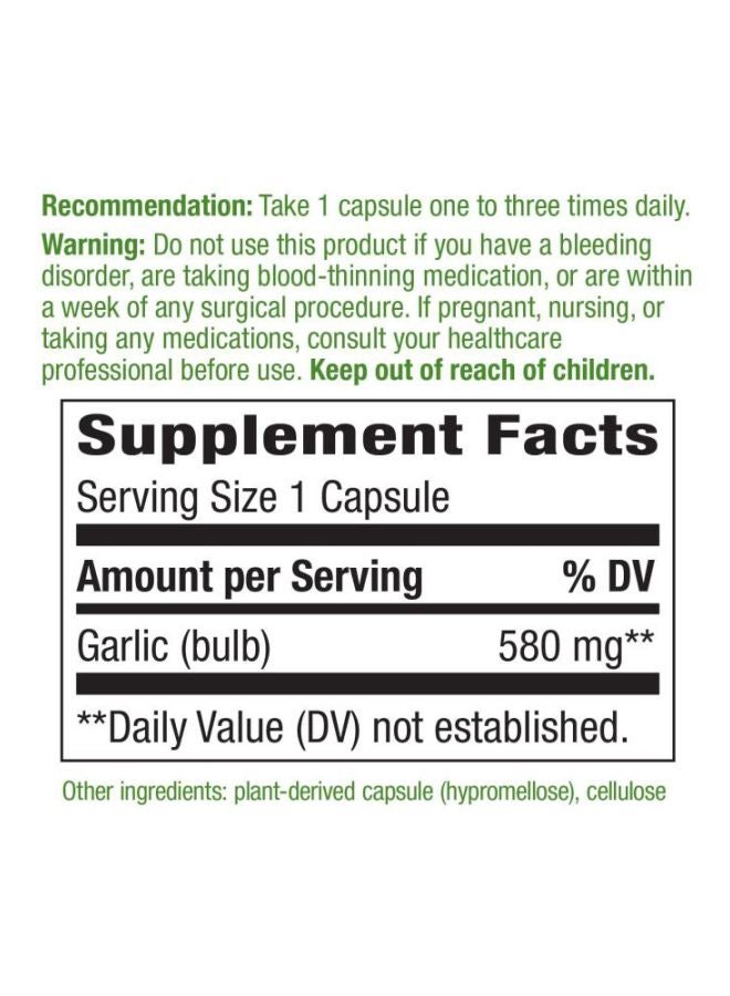 Nature's Way Garlic Bulb Dietary Supplement - 100 Vegan Capsules  - Image 3