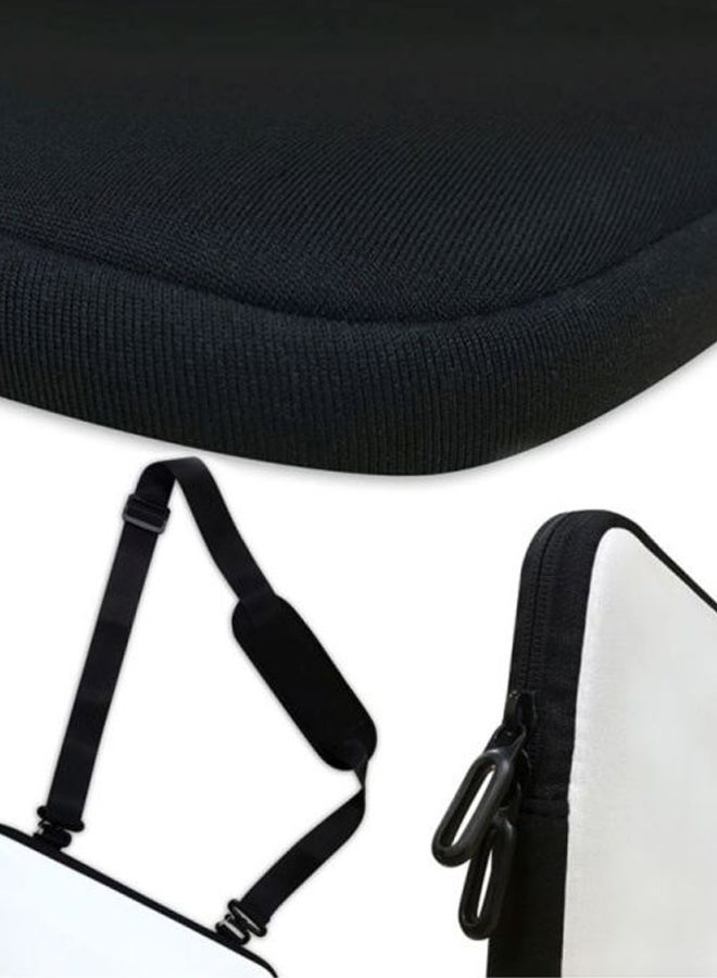 Stylizedd Premium Designer Sleeve With Strap For 15-Inch Laptops Black/White/Pink - Image 3