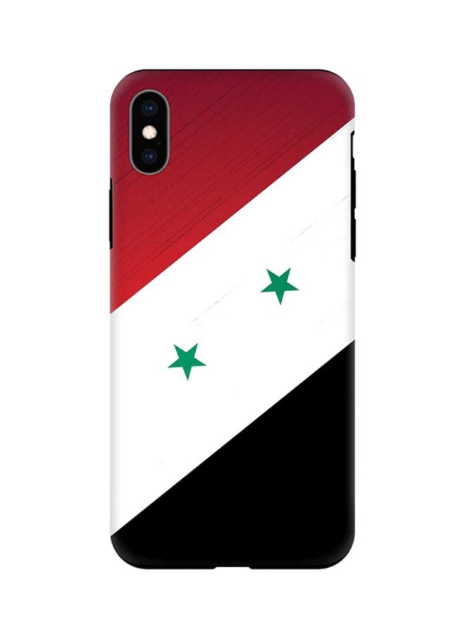 ستايلايزد غطاء حماية لهاتف أبل آيفون XS ماكس بطبعة علم سوريا أسود / أزرق/ أبيض/ أحمر - Image 1