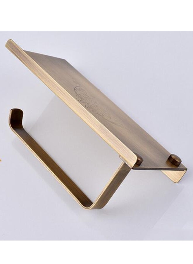 سيثيريا حامل مناديل ورقية للمرحاض بتصميم كلاسيكي وبطابع غربي ذهبي 287.5جرام  - Image 4