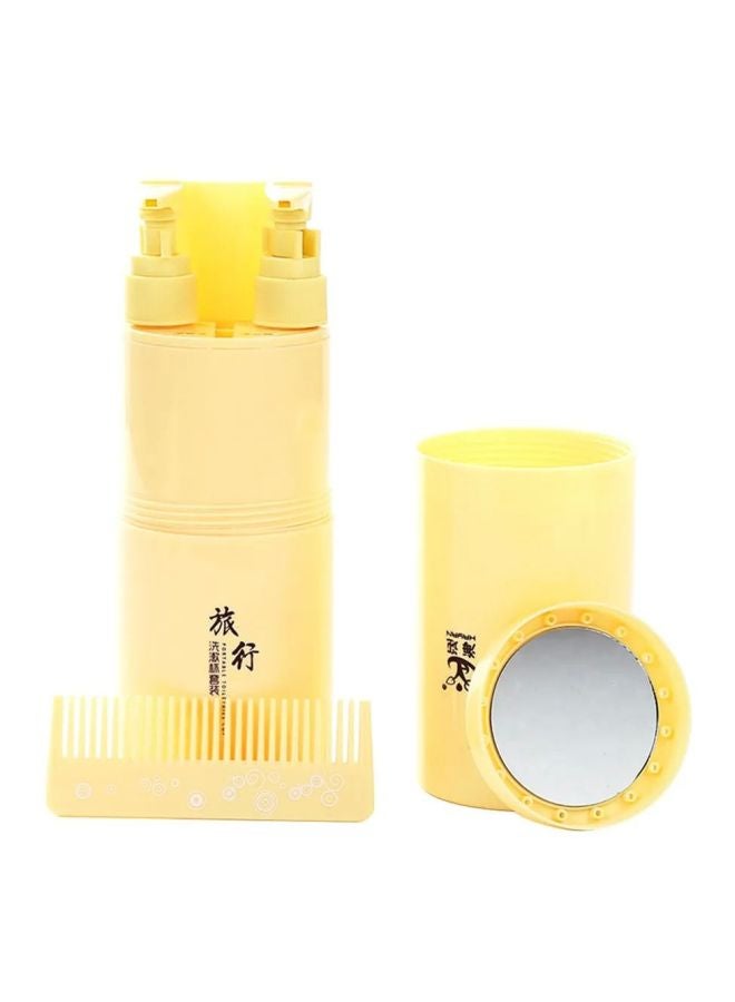 CYTHERIA Portable Travel Washing Cup Set Yellow 6.8 x 6.8 x 20cm  - Image 1