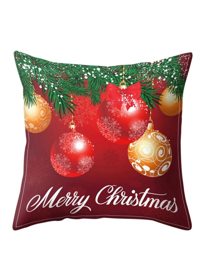 Bluelans Printed Pillow Case Red/Green/Gold 