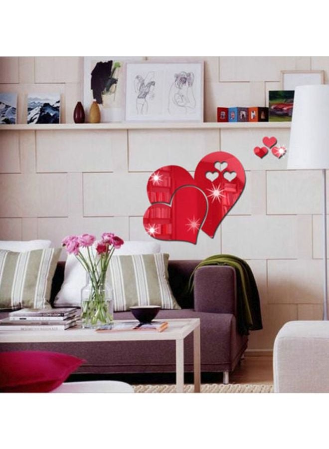 فوبيري طقم ملصق جداري للزينة بشكل قلوبٍ من 5 قطع أحمر - Image 2