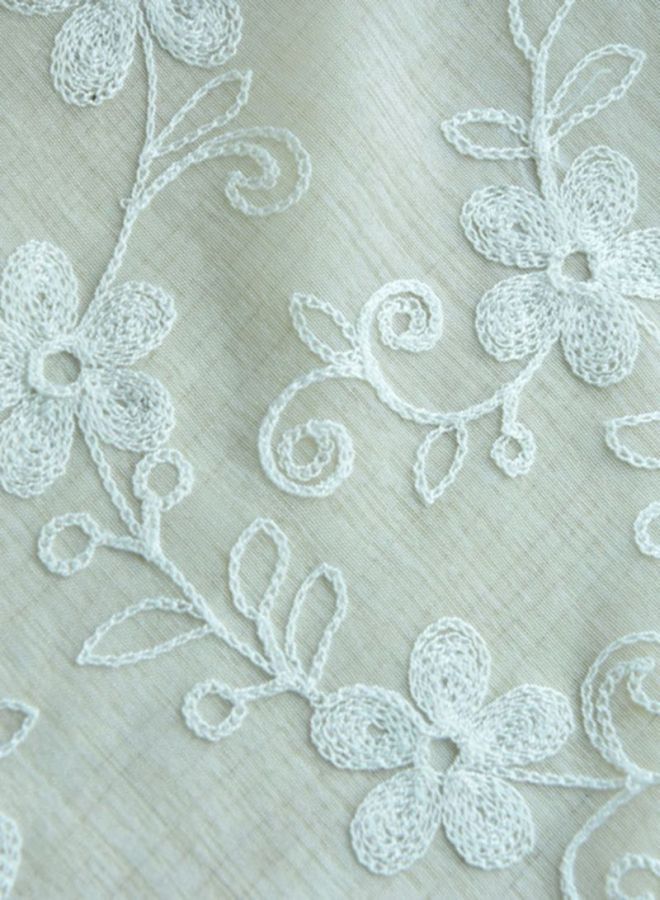 Voberry Floral Printed Pattern Window Curtain White - Image 2