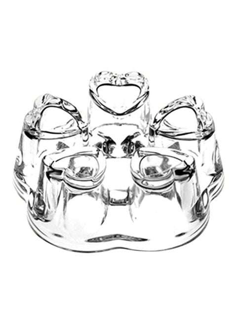 Heart Shape Candles Holder Clear 5x13.5x13.5cm