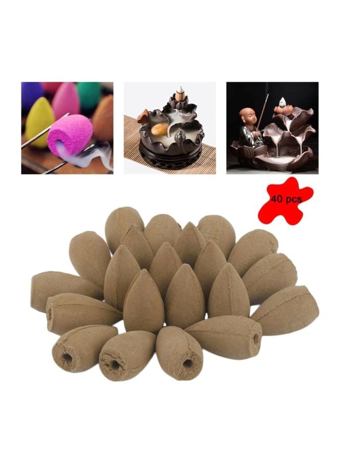 أوتاد - 40 قطعة من بخور خشب الصندل على شكل الطلقات بني - Image 1