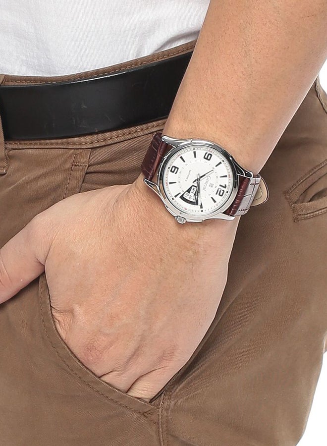 Geneval of Switzerland Men's Leather Analog Watch GL143WWO - Image 4