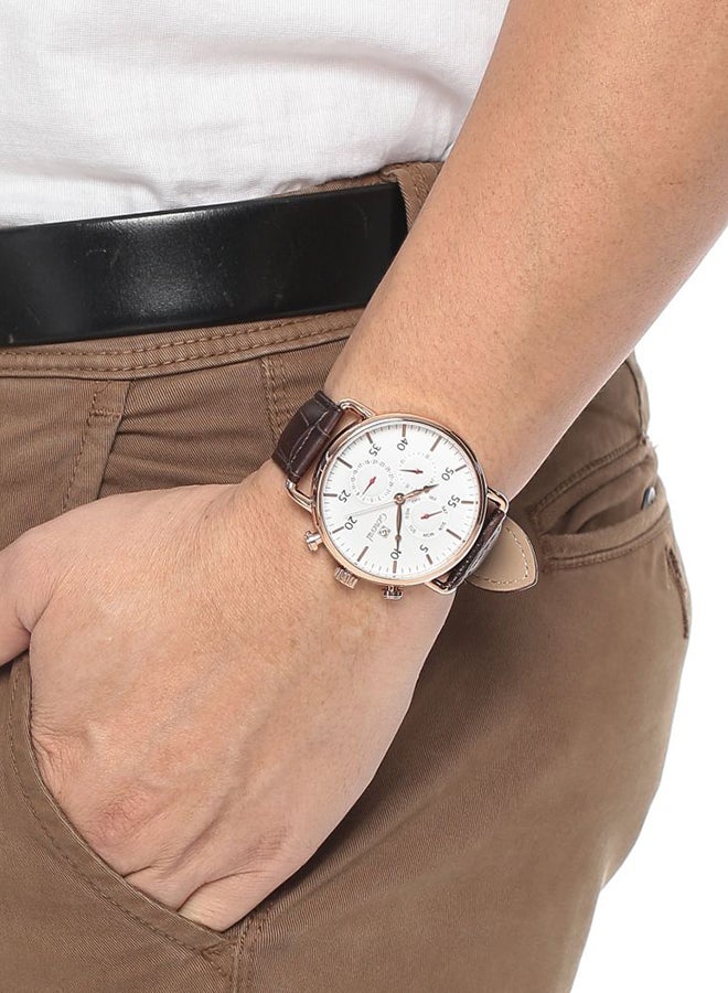 Geneval of Switzerland men Analog Wrist Watch GL1515RWO - 40 mm - Brown  - Image 5