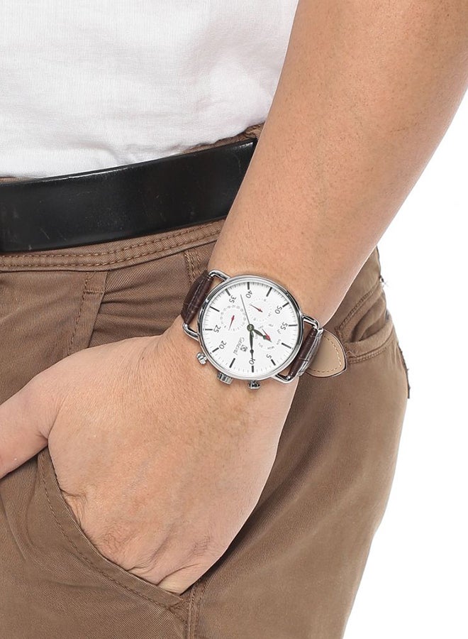 جينيفال من سويسرا ساعة يد بعقارب طراز GL1515WWO - 40 مم - بني للرجال - Image 5