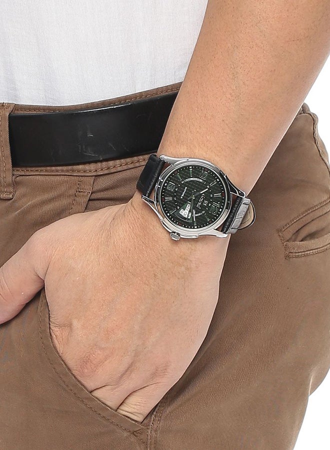 جينيفال من سويسرا ساعة يد جلدية بعقارب طراز GL143WBB للرجال - Image 4