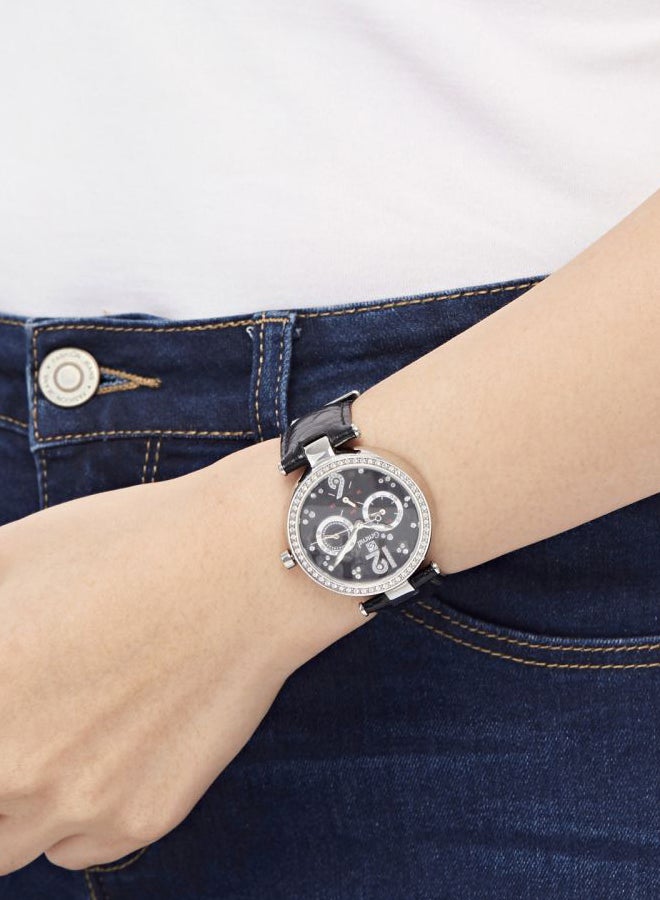 Geneval of Switzerland Women's Leather Chronograph Watch GLS212WPBB  - Image 3