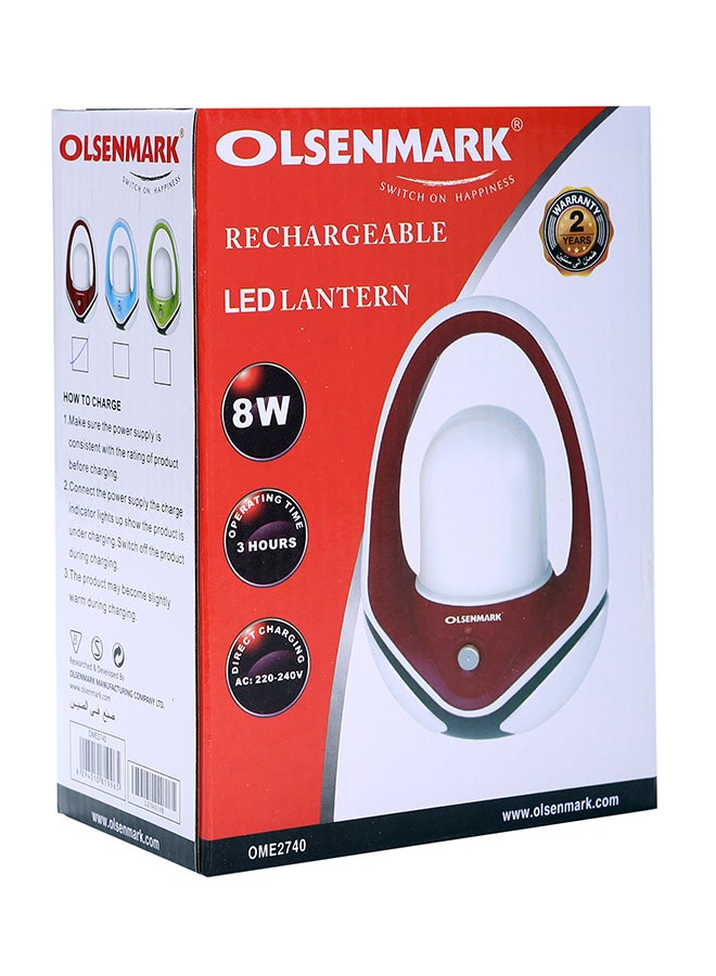 أولسنمارك Rechargeable LED Emergency light Lantern Red/White  - Image 4
