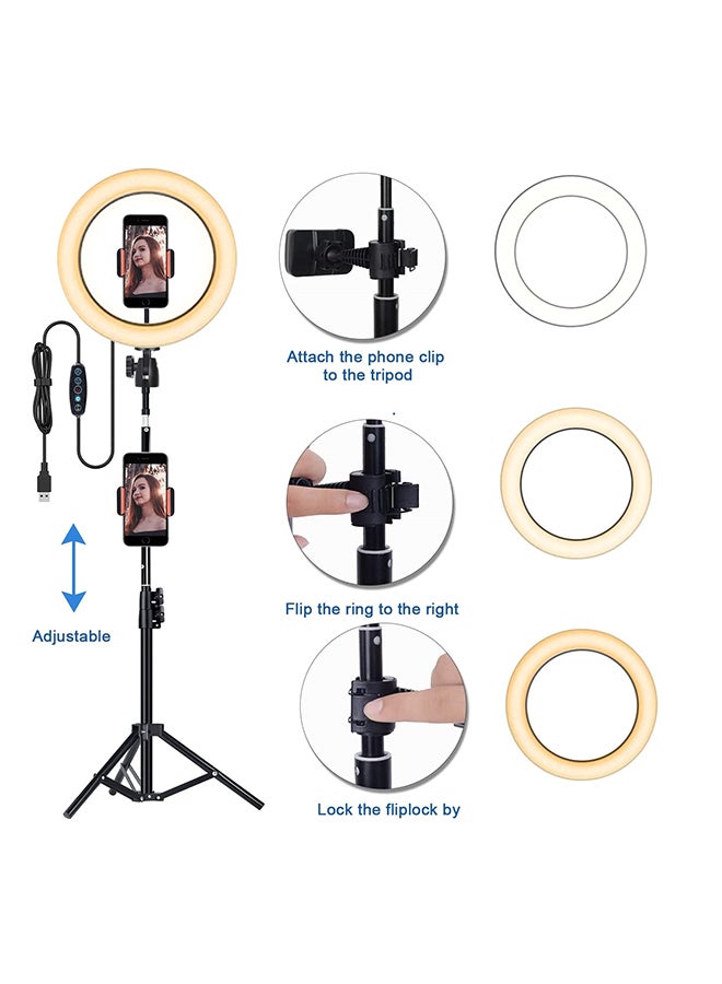 ANDOER 3200-5600K Dimmable Adjustable USB Powered Photography LED Ring Light Black  - Image 1