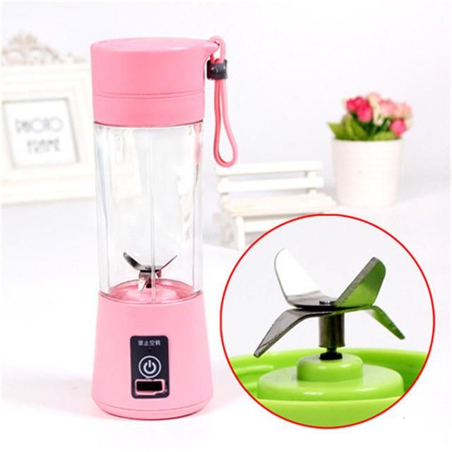 Generic - USB Juice Blender Multi-functional 380.0 ml 0.0 W PT-1208 Pink/Clear - Image 1