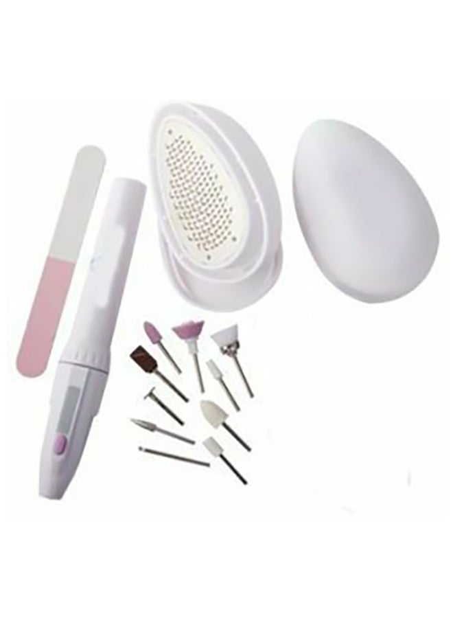 18-Piece Ped Egg Pedicure Foot File Set White