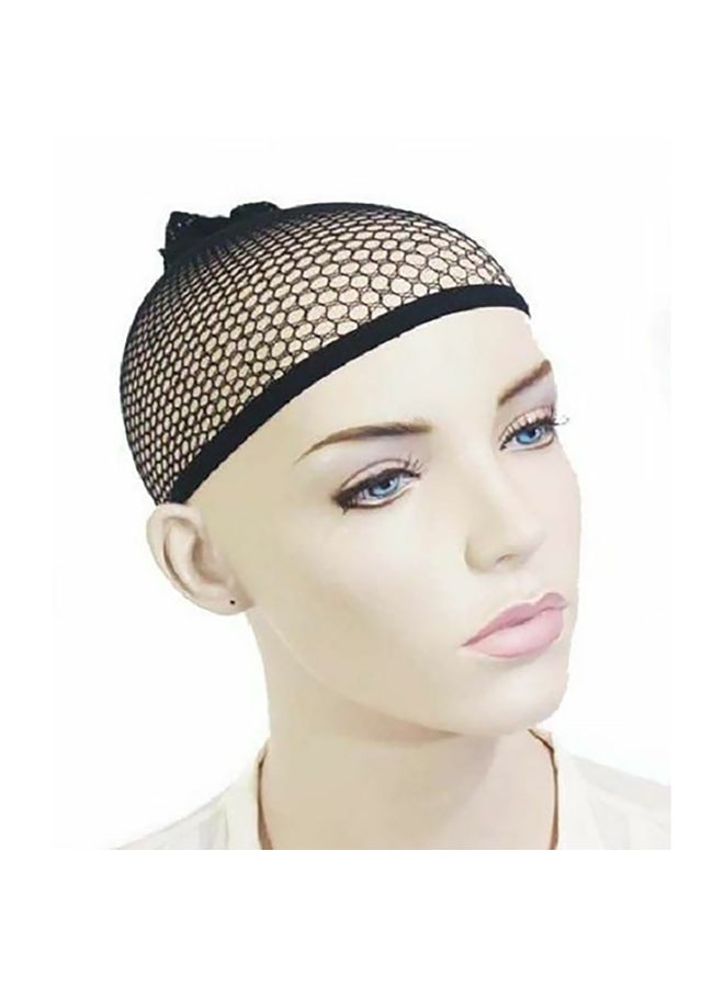 Stretchable Weaving Cap Mesh Wig Black - Image 1