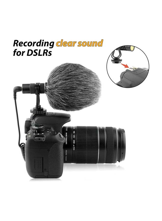 PowerDewise - Unidirectional On-Camera Microphone For DSLR Cameras And Phones MSTPD01 Black - Image 2