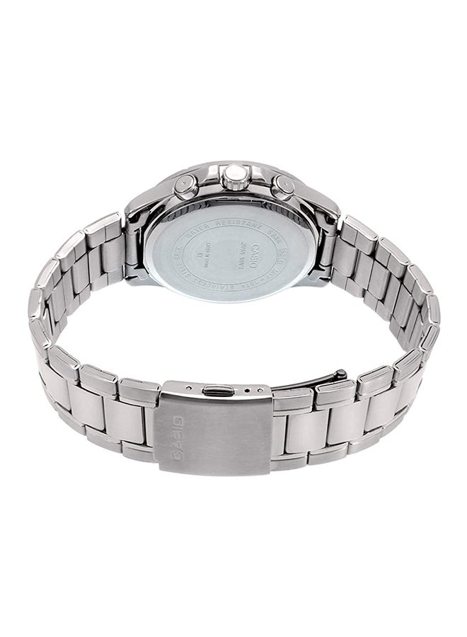 كاسيو ساعة يد كرونوغراف بسوار من الإستانلس ستيل طراز MTP - 1374D-5A - قياس 47 مم - لون فضي للرجال - Image 2