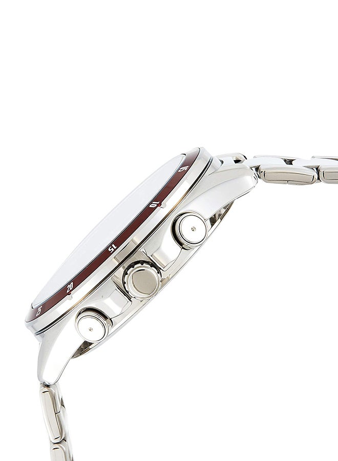 كاسيو ساعة يد كرونوغراف بسوار من الإستانلس ستيل طراز MTP - 1374D-5A - قياس 47 مم - لون فضي للرجال - Image 4