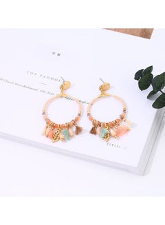 Colourful Beads Tasseled Hoop Dangle Earrings - v1601444962/N40586889A_1