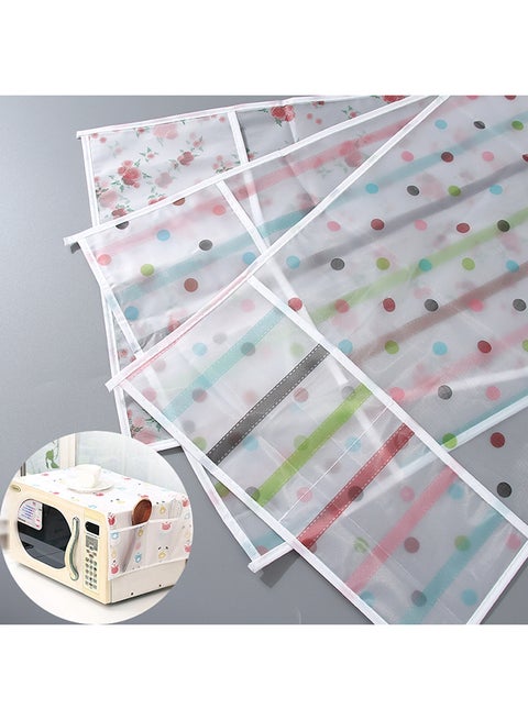 Microwave Oven Dustproof Cover With Storage Compartment Multicolour