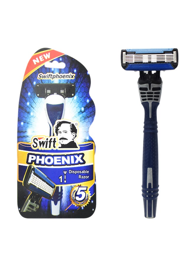 Swift 5 Blade Phoenix Disposable Shaving Razor Grey/Blue/Black  - Image 1